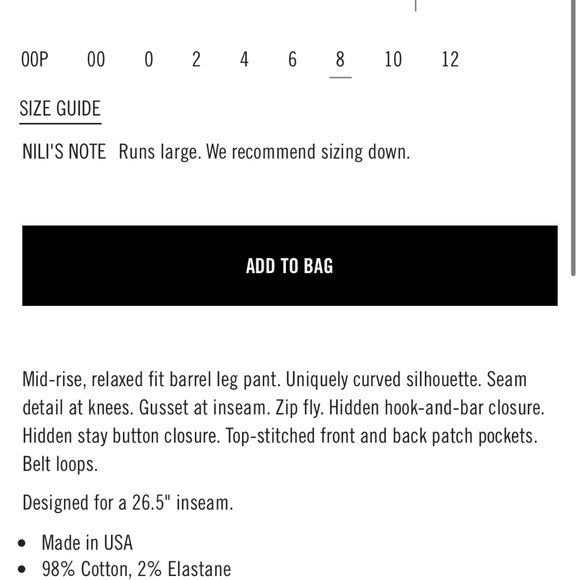 Nili Lotan Shon Pant in Carbon Size 8 - Picture 4 of 7